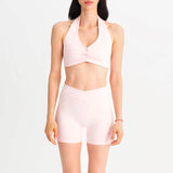 Halter Biker Set - Pembe