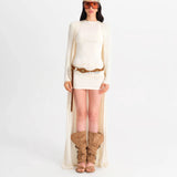 Vanilla Long Sleeve Dress - Bej