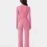 Soft Lounge Long Sleeve Top - Pink